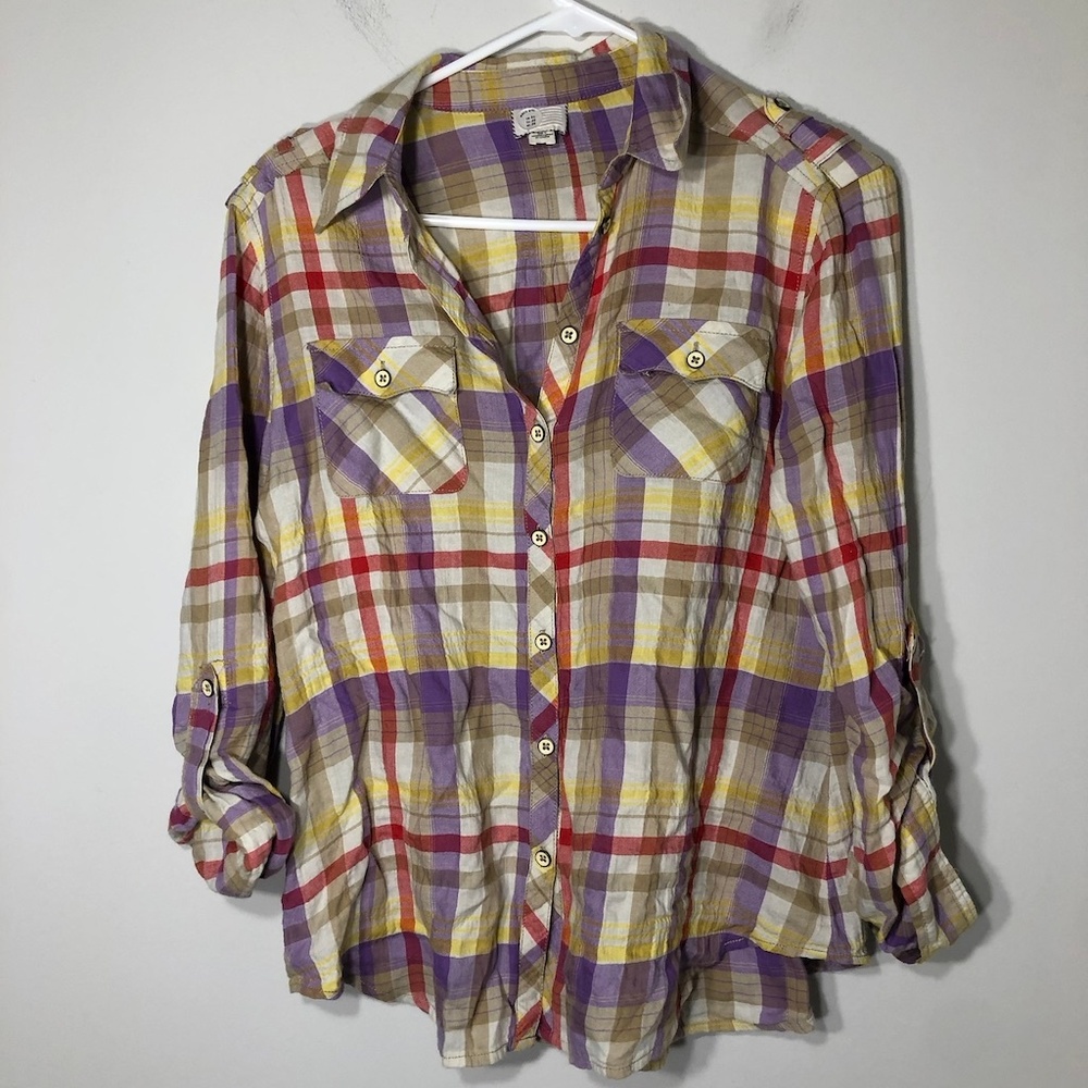 Anthropologie Postage Stamp Button Down Shirt